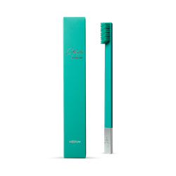 APRIORI Turquoise Blue Silver Medium Toothbrush