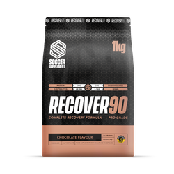 Soccer Supplement Recover90 Chocolate Recovery Protein Powder 30g Protein & 31g Carbs‚ - 14 Servings
