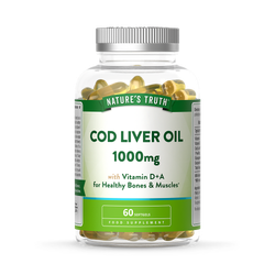Nature's Truth Natures Truth Cod Liver Oil 1000mg w/ Vitamin D+A - 60 Softgels 60Softgel