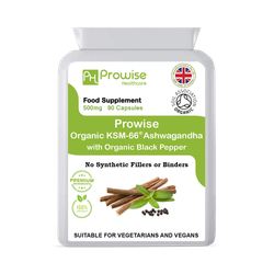 Prowise Healthcare KSM-66 Ashwagandha With Organic Black Pepper 500mg 90 Capsules
