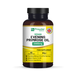 Prowise Healthcare Vegan Evening Primrose Oil 2000mg Added with Vitamin E & B6 60 Softgels