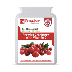 Prowise Healthcare Cranberry Double Strength 20,000mg 90 Tablets With Added Vitamin C