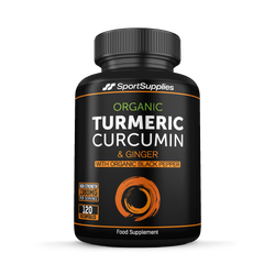 SS Sport Supplies Organic Turmeric, Ginger and black Pepper 120 Capsules
