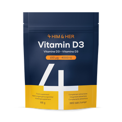 4 Him & Her Vitamin D3 4000 IU High Strength Tablets 365 Vegetarian Tablets (Full 1 Year Supply)