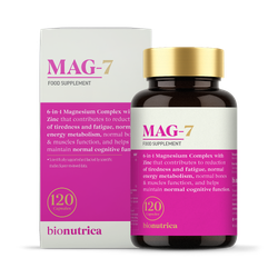 Bionutrica Mag7 - Magnesium complex 7 in 1 with Glycinate, Malate, Citrate, Taurate, Lactate, Oxide and Zinc - 2400mg - 120 capsules