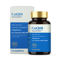 Bionutrica CoQ10 300mg High Strength Ubiquinone, Naturally Fermented for Energy & Heart Health 90 Capsules