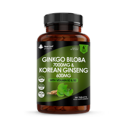 New Leaf Products Ginkgo & Ginseng with Vitamin B3 & B5 360 Tablets