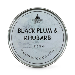 Scented Wood Wick Candle - Black Plum & Rhubarb