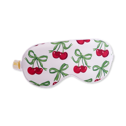 Satin Sleep Mask White Cherries