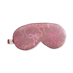 Smug Cloud Padded Satin Sleep Mask Mocha Bows