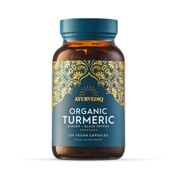 Ayurvediq Organic Turmeric, Ginger & Black Pepper Extract Capsules - 120's 120 Capsules