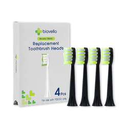 Biovello YS-500 Series Replacement Toothbrush Heads - Black X4