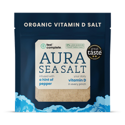 Feel Complete Aura Sea Salt - Organic Vitamin D Celtic Salt - Hint of Pepper - 80g