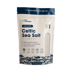 Feel Complete Celtic Sea Salt (Fine & Dry) No Need To Grind - Organic Approved - 400g