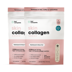Feel Complete Skin Collagen Powder - Unflavoured Bovine Peptides 10,000mgs - 2 Month Supply 600g