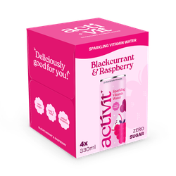Activit Sparkling Vitamin Water  Blackcurrant & Raspberry 4 x 330 ml