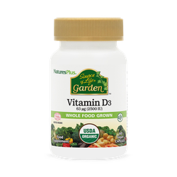 NaturesPlus Source of Life Garden Organic Vitamin D3 2500IU 60 Capsules