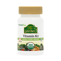 NaturesPlus Source of Life Garden Organic Vitamin K2 120 Mcg 60 Vegan Capsules