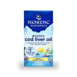 Nordic Naturals Arctic Cod Liver Oil 750mg Omega-3 180 Softgels (Lemon)