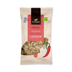 Organic Dry Roasted Chili-Garlic Cashew 8 x 120g