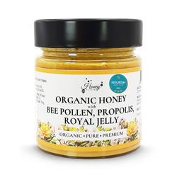 Honey Heaven Organic Honey with Bee Pollen, Propolis & Royal Jelly 300g