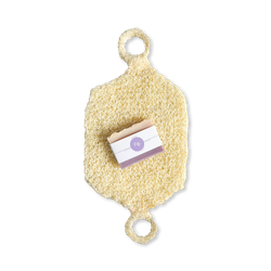 Shower Ritual Set – Handwoven Exfoliating Mitt (Loofah) & Peace Soap Bar - Cream
