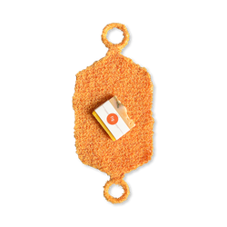 Shower Ritual Set – Handwoven Exfoliating Mitt (Loofah) & Bloom Soap Bar - Orange