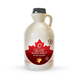 Canadian Organic Maple Syrup Single Source Grade A Very Dark 1l