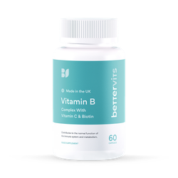 Bettervits Vitamin B Complex with Vitamin C & Biotin 60 Capsules