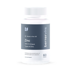 Bettervits Zinc - 3 Unique Types of Zinc 60 Capsules