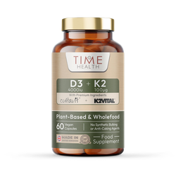Vitamin D3 (4000IU) + K2 (100UG) - High Strength - Wholefood & Plant Based