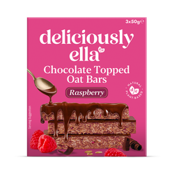 Deliciously Ella Chocolate Topped Oat Bars Raspberry 3x 50g