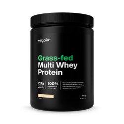 Vilgain Grass-Fed Multi Whey Protein White Chocolate 900 g| 3 Protein Sources for Extended Release | Digestive Enzyme Complex | Natural Stevia Sweetened Shake | Low Sugar & Fat | 23g Protein