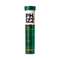 Phizz Daily Immune+ Hydration, Electrolytes & Vitamins Orange Flavour 20 Effervescent Tablets