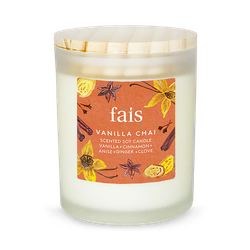 Fais Vanilla Chai Scented Soy Candle with Vanilla, Cinnamon, Anis, Ginger & Clove – Home Fragrance – 154g