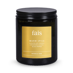 Fais Warm Spice Soy Candle with Cinnamon, Clove & Black Pepper – Natural Home Fragrance – 154g