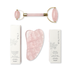Genuine Rose Quartz Crystal Facial Set
