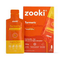 Zooki Liposomal Turmeric Curcumin Tangerine Flavour 750mg 14 Sachets