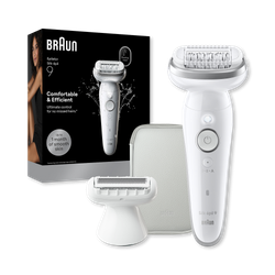 Braun Silk·épil 9, Wet & Dry Epilator, Lasting Smooth Skin, 9-030, Silver