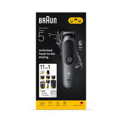 Braun All-in-One Kit Series 5, 11in1 Grooming, Sharp Blade, Body Trim, AIO5560, Grey