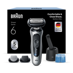 Braun Series 6 Electric Shaver, SmartCare Center, +2 Attachments, 62-S7650CC, Silver