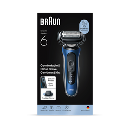 Braun Series 6 Electric Shaver, +1 Attachment, 62-B1200S, Blue