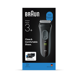Braun Series 3+ Electric Shaver, Beard Trimmer Attachment, Dry, 3000BT, Grey