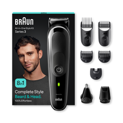 Braun All-In-One Style Kit Series 3 MGK3440, 8-in1 Kit For Beard, Hair & More