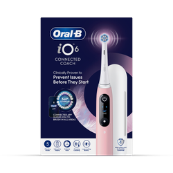 Oral-B iO 6 Electric Toothbrush, Pink, 1 Brush Head, Premium Travel Case