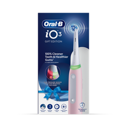 Oral-B iO 3 Electric Toothbrush, Pink, 1 Brush Head, Travel Case