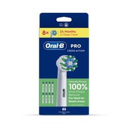 Oral-B Pro Cross Action Toothbrush Heads, 8 Counts