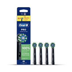 Oral-B Pro Cross Action Black Toothbrush Heads, 4 Counts