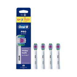 Oral-B Pro 3D White Toothbrush Heads, 4 Counts