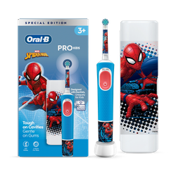 Oral-B Pro Kids Electric Toothbrush, 1 Handle Marvel Spider-Man, 1 Toothbrush Head, 1 Travel Case
